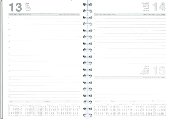 Mcolor 2026 Ajanda Spiralli Suni Deri 17x24 Siyah hafta sonları birleşik - Resim 2