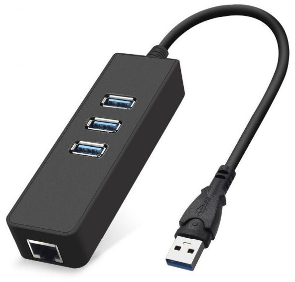 Usb 3.0 To Ethernet Gigabit Rj45 3 Port Hub Çoklayıcı Adaptör