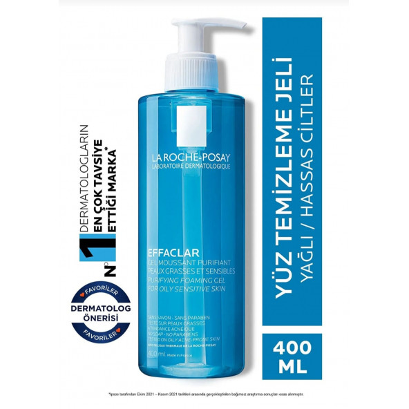 La Roche Posay Effaclar Yağlı Ciltler İçin Yüz Temizleme Jeli 400ml