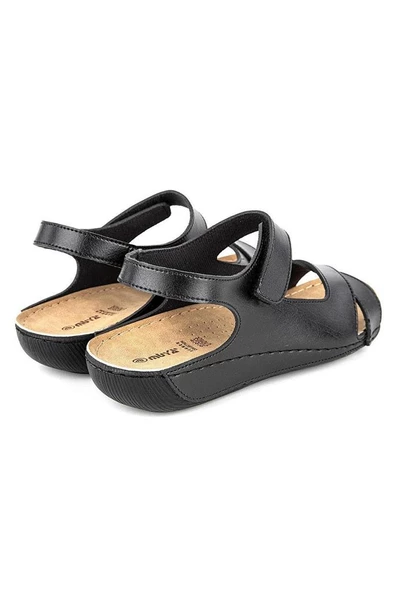 Muya Flores 32240-430 Anatomik Taban Kadın Sandalet Siyah 36-40 - Resim 4