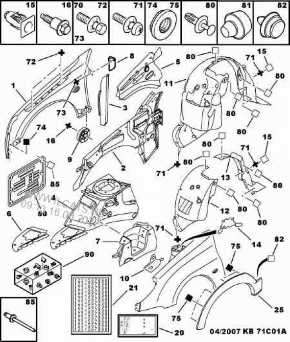 ÖN ÇAMURLUK İÇ SACI SAĞ 206-206+ 7120.V4