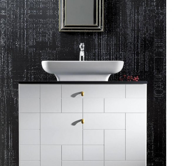 Turkuaz Cerastyle Lal Serisi Tezgah Üstü Çanak Lavabo 60x42 cm - 2