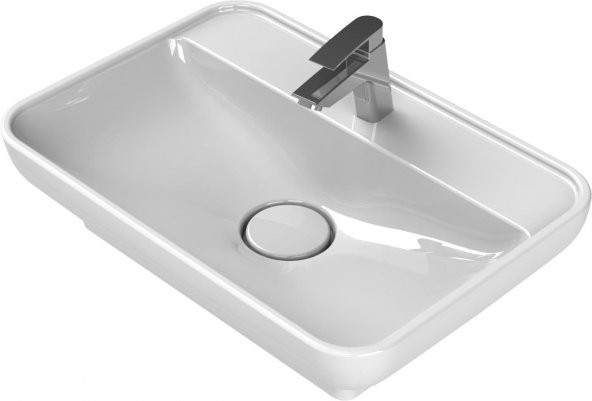 Turkuaz Cerastyle Lal Serisi Tezgah Üstü Çanak Lavabo 60x42 cm - 3