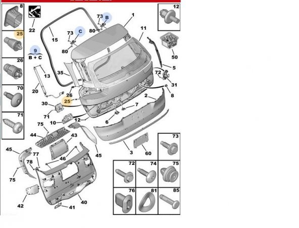 ARKA BAGAJ TAKOZU C4 PİCASSO / C4 SPACETOURER (B78) 308