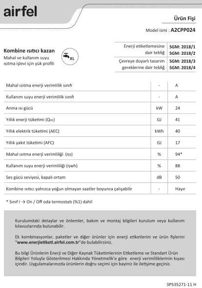 Airfel Maestro Smart Wifi 24/24 Kw 20000 Kcal Tam Yoğuşmalı Kombi - Resim 7