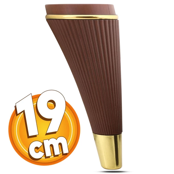 Iron Lüks Mobilya Kanepe Tv Ünitesi Konsol Koltuk Ayağı 19 Cm Ahşap Desenli Gold Ayakları