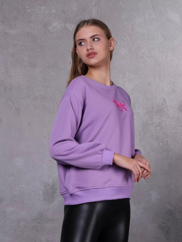 Farm Animals Nakış Detaylı Kadın Sweat Kazak - 2