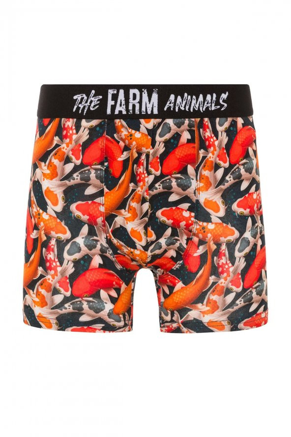 Farm Animals Koi Fishes Desenli Boxer