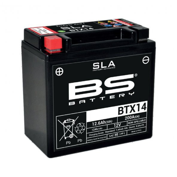 Bs Btx14 Sla 2012-2016 Aprilia SRV 850 İ.E. ABS Uyumlu Akü Jel Akü