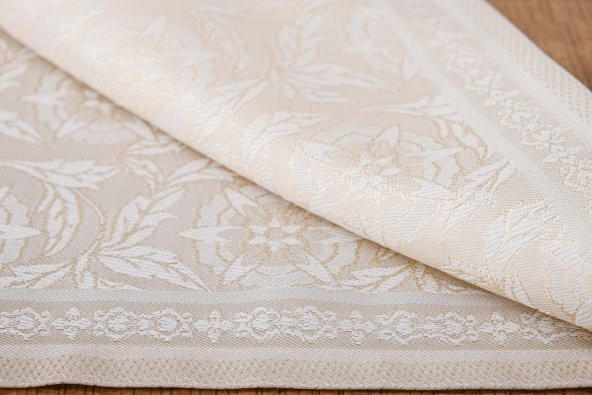 Finezza İris Jakar Polyester Kumaş Bej Amerikan Servis 33x46 cm Bej 4 Ad.-1390 - 5