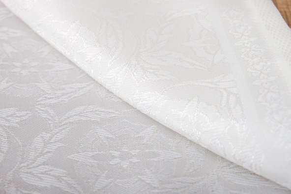 Finezza İris Jakar Polyester Kumaş Krem Amerikan Servis 33,5x46 cm Bej 4 Ad-1391 - 5