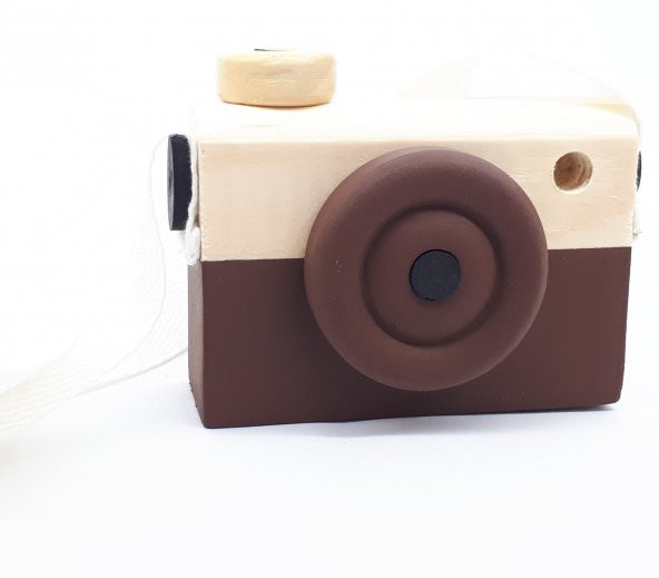 Ahşap Fotoğraf Makinesi Oyuncak - Dekor ( Kahverengi)