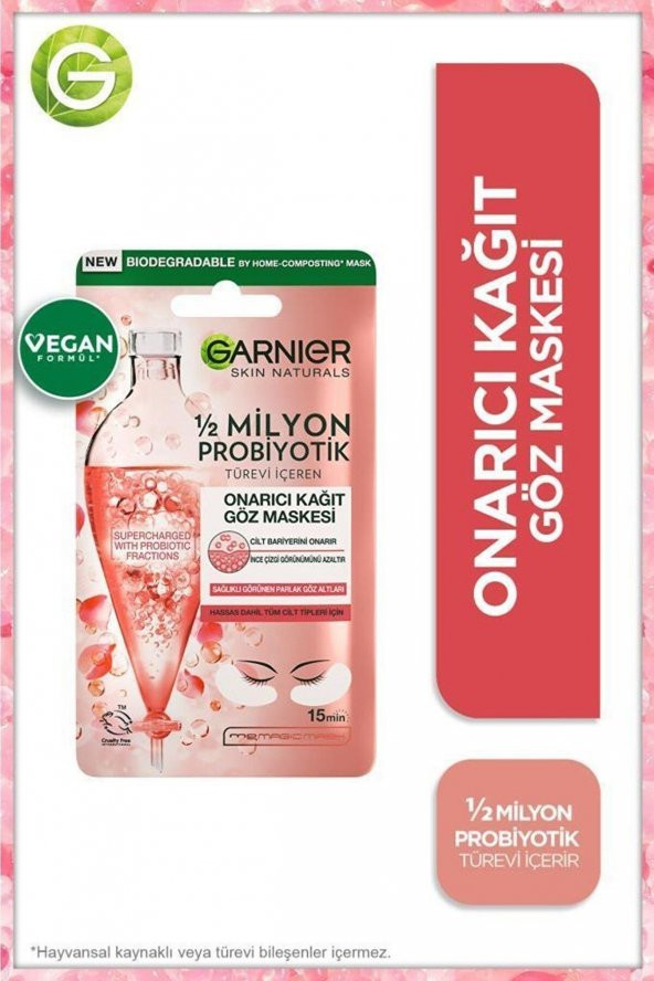 Garnier 1/2 Milyon Probiyotik Türevi Içeren Onarıcı Kağıt Göz Maskesi 3600542461740