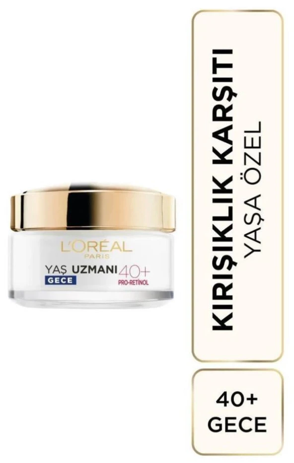 Loreal Paris Yaş Uzmanı 40+ Kırışıklık Karşıtı Sıkılaştırıcı Gece Kremi 50ml