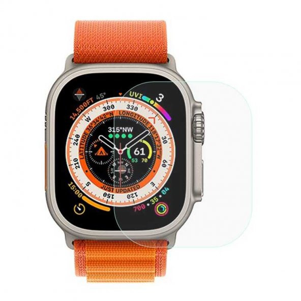 KNY Apple Watch Ultra 49 MM İçin Şeffaf Esnek Ekran Koruyucu Narr TPU  Şeffaf