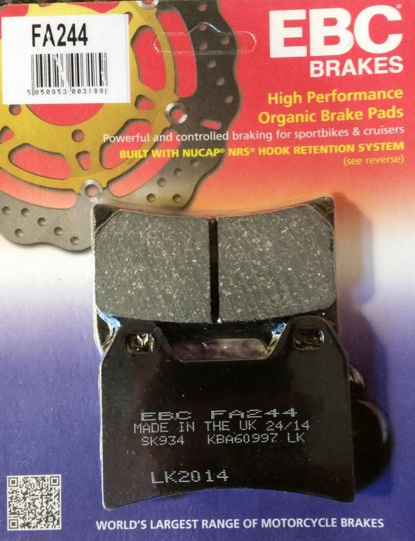 Ebc Fa244 2002-2013 Aprilia Tuono 1000R Ön Fren Balatası Organik Balata (2li Kaliper)