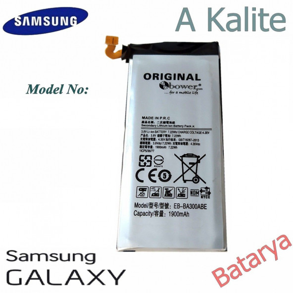 Samsung Galaxy A3 Batarya Eb-Ba300Abe Batarya 1900Mah