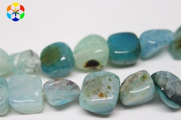 Akik Alacalı Turkuaz Tımbıl Taşlar Dizi - Resim 4