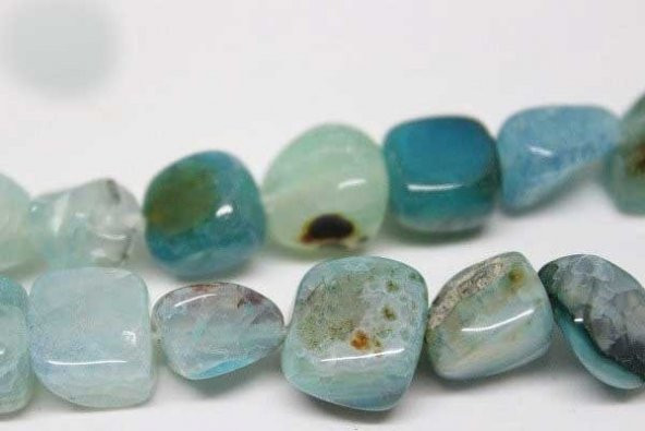 Akik Alacalı Turkuaz Tımbıl Taşlar Dizi - Resim 5