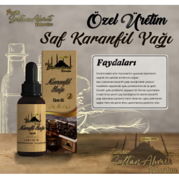 Tarihi SultanAhmet Baharatçısı Karanfil Yağı 20ml (Özel Üretim) - 3