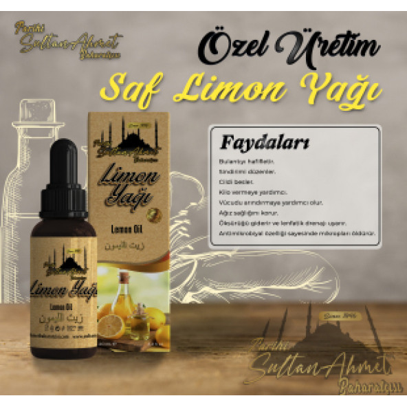 Tarihi SultanAhmet Baharatçısı Limon Yağı 20ml (Özel Üretim) - 3