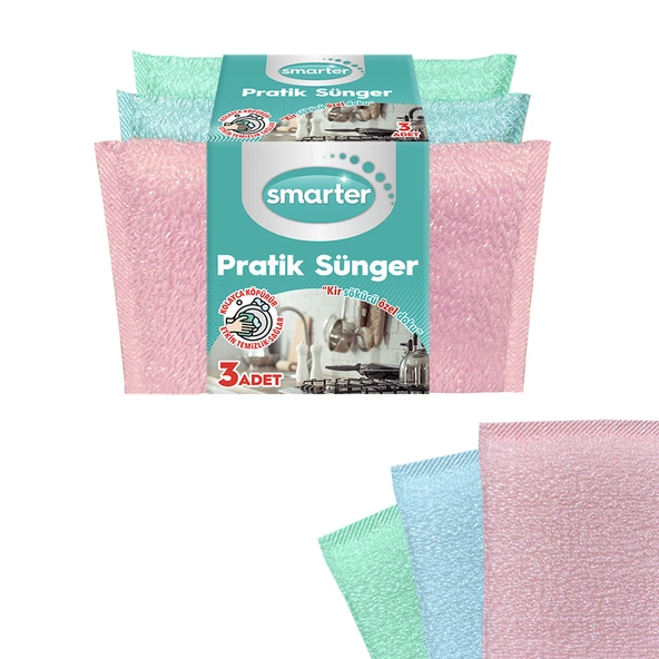 SMARTER PRATİK SÜNGER 3 LÜ BULAŞIK SÜNGERİ