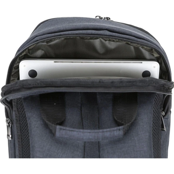 Plm Seitek 15.6 İnç Notebook Sırt Çantası Gri Laptop Çantası - Resim 5