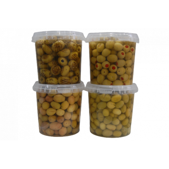 Sadıcım Çizik 650 Gr + Kırma 650 Gr + Izgara 600 Gr + Biberli 650 Gr Yeşil Zeytin Pet Kavanoz ürün görseli