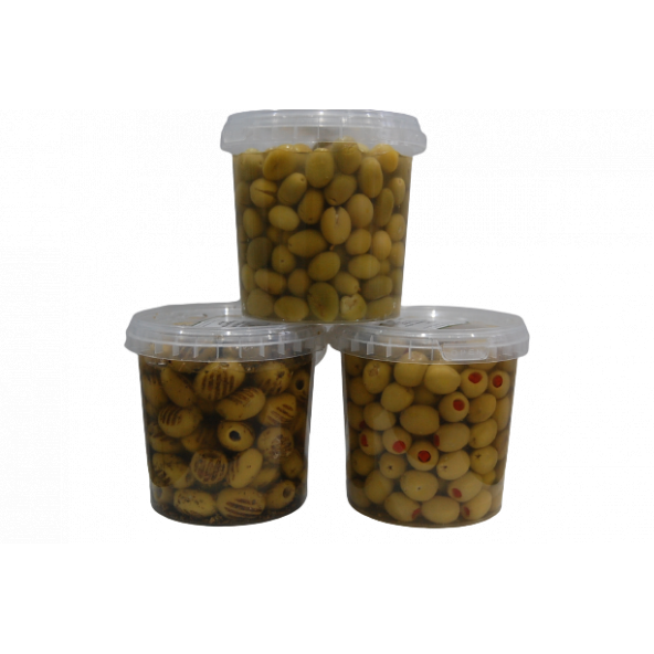 Sadıcım Kırma 650 Gr + Izgara 600 Gr + Biberli 650 Gr Yeşil Zeytin Pet Kavanoz ürün görseli