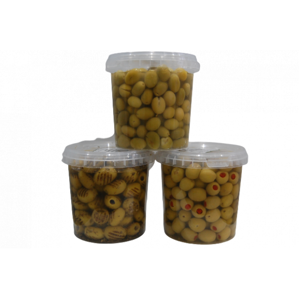 Sadıcım Kırma 650 Gr + Izgara 600 Gr + Biberli 650 Gr Yeşil Zeytin Pet Kavanoz - Resim 2