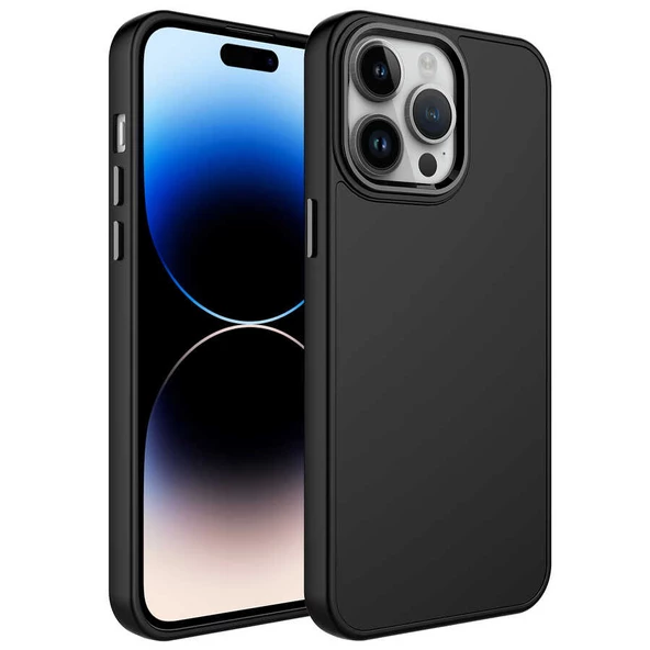 Vendas iPhone 14 Pro Max Uyumlu (14 Pro Max) Luna Serisi Metal Çerçeve ve Buton Tasarımlı Silikon Kılıf - 2
