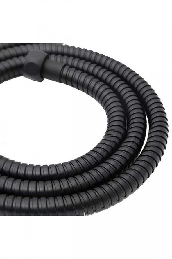 Duş Hortumu vakumlu Pvc Kaplama Spiral  Siyah Kırılmaz Kopmaz Banyo Duş Hortumu - 3