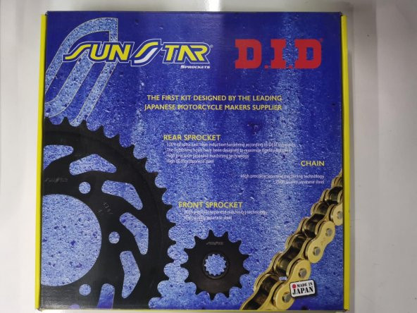 Did-Sunstar 2002-2005 Aprilia Tuono 1000R Uyumlu Zincir Dişli Set Gold Renk