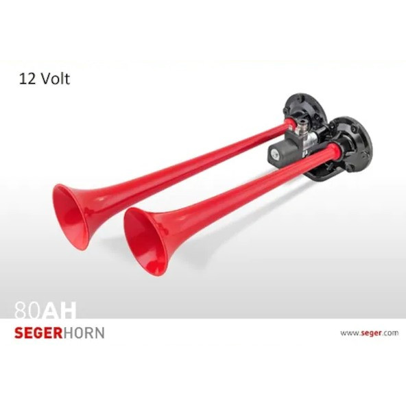 SEGER 12V. DÜZ SES HAVALI KORNA, İKİLİ PLASTİK No: 80AH12.000.02K, EAN:  8698520200790 - 3