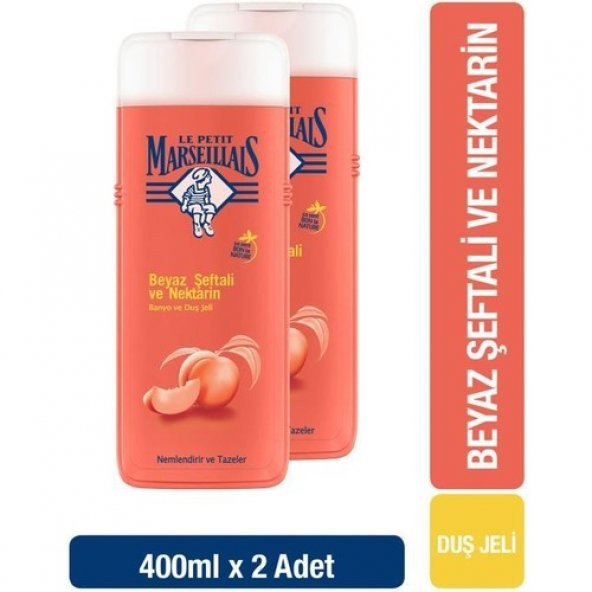 Le Petit Marseillais Beyaz Şeftali Sütü Duş Jeli 400 ml 2 Adet