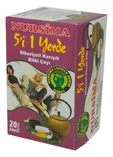 5 'i 1 yerde Biberiyeli Karışık Bitki Çayı 20 'li Süzen Poşet - 2