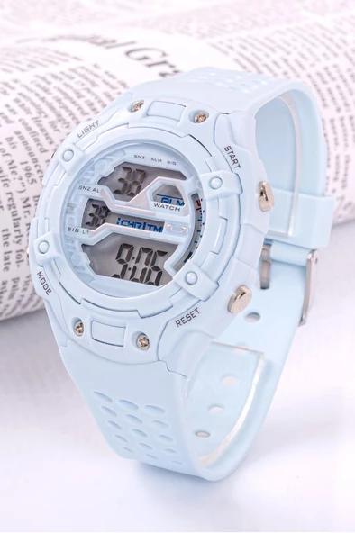Işıklı Dijital Büyük Kız Çocuk Genç Erkek Kız Kol Saati Takvim Kronometre ST-304271 - 3