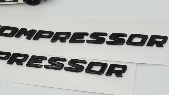 DK Tuning Benz V12 Kompressor Çamurluk Yanı Siyah Logo Amblem 2 Li Set - Resim 4