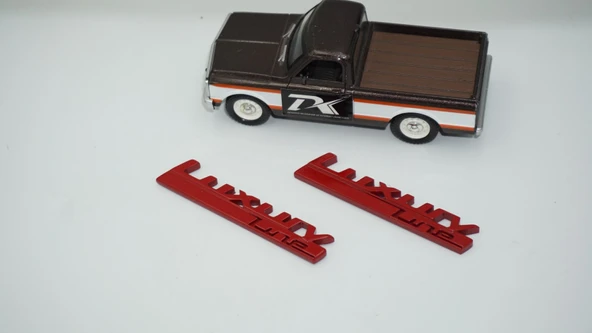 DK Tuning Bmw LuxuryLine Logo Yan Çamurluk Kırmızı Logo Amblem Arma Seti - Resim 3