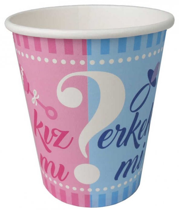 BARDAK KARTON CİNSİYET BELİRLEME 8 OZ 8 ADET - Resim 3