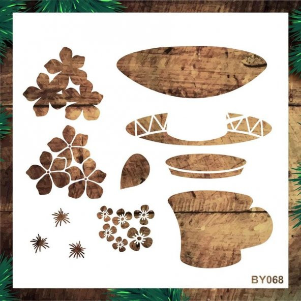 Boyutlu Desen Stencil Şablon (25x25) BY-068 ürün görseli