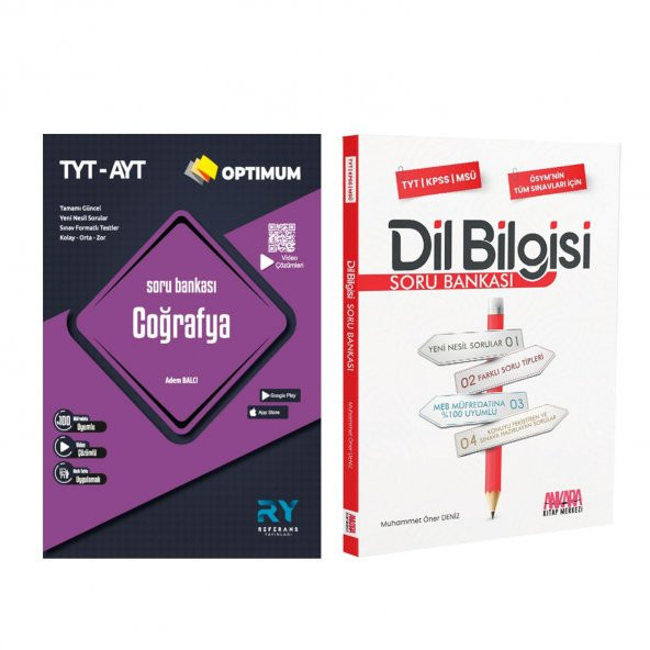 Referans Yayınları TYT AYT Coğrafya ve AKM Dil Bilgisi Soru Bankası Seti 2 Kitap