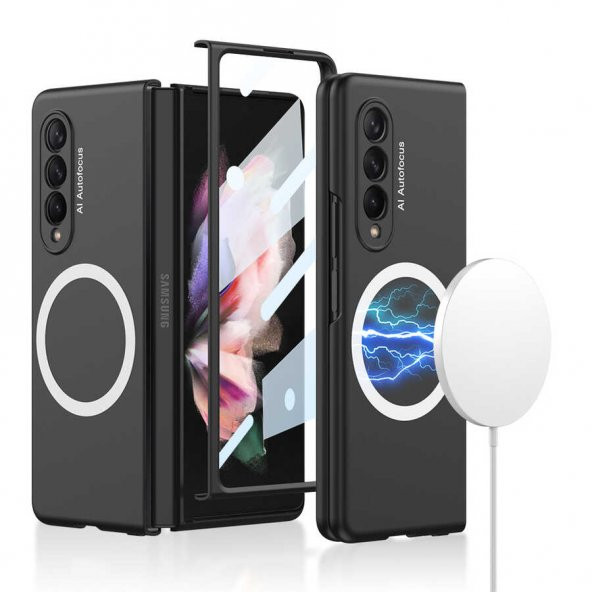 Samsung Galaxy Z Fold 3 Kılıf Manyetik Wireless Şarj Özellikli Kıpta Magsafe Kapak - 2