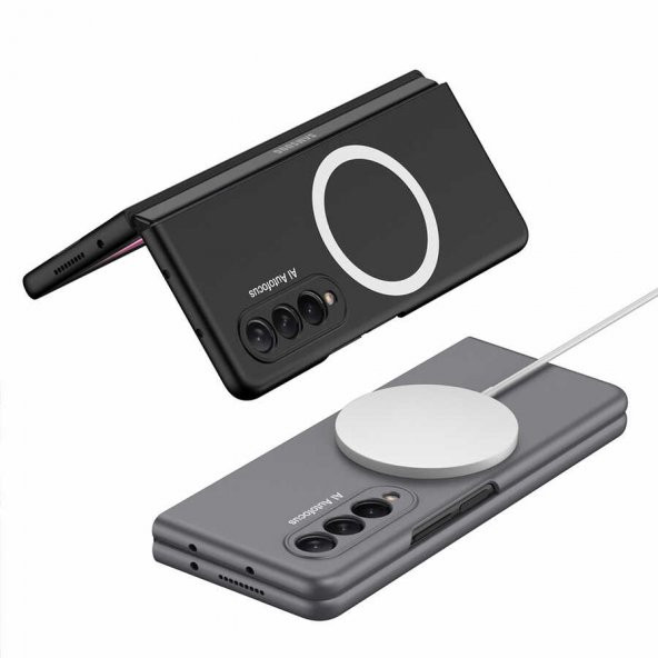Samsung Galaxy Z Fold 3 Kılıf Manyetik Wireless Şarj Özellikli Kıpta Magsafe Kapak - 7