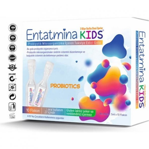 Entatmina Kids 10 Flakon 2 Milyar Bacillus Clausii Sporu İçeren Probiyotik