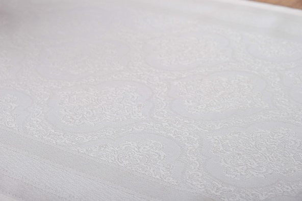 Finezza Roma Jakar Polyester Kumaş Krem Runner 45x150 cm - 1414 - 3