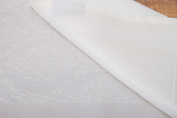 Finezza Roma Jakar Polyester Kumaş Krem Runner 45x150 cm - 1414 - 5