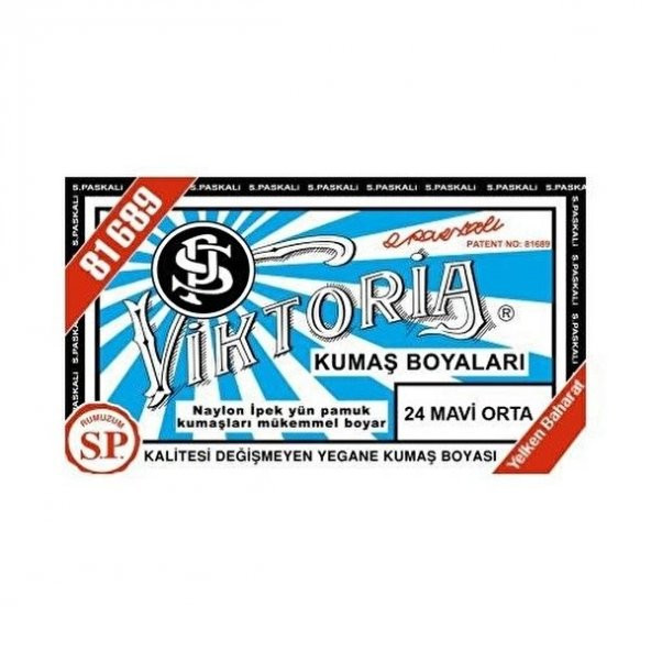 Viktoria Toz Kumaş Boyası - Mavi Orta - N.24 ürün görseli 1