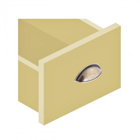 Tas Çanak Mobilya Dolap Kulp Desenli 96 mm Antik Sarı - 3