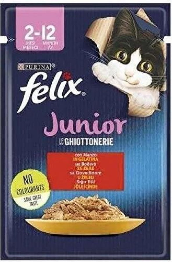 Felix Sığırlı Yavru Kedi Yaş Maması 85 Gr 26 Lı